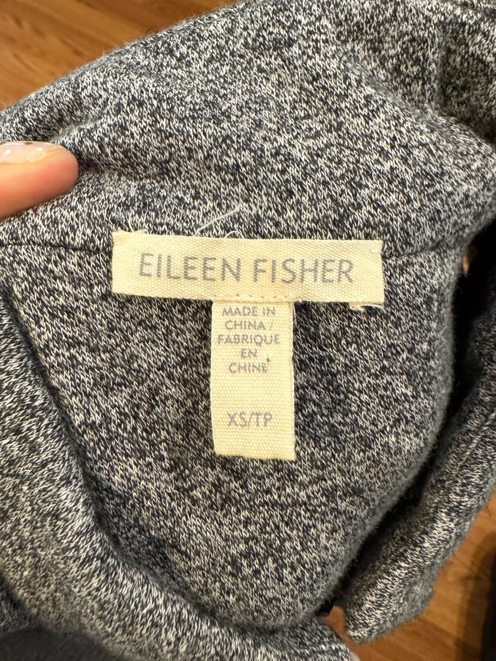 Eileen Fisher Organic Cotton Hemp Quilted Vest Gray XS - Picture 3 of 4
